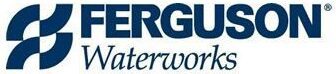 Logo of Ferguson Waterworks, featuring a stylized blue geometric design and the company name in bold blue text.